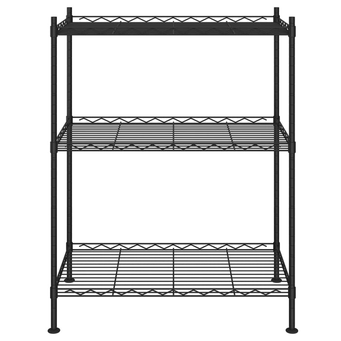 3-Tier Storage Rack 60X35X76 Cm Black 150 Kg Txalxb