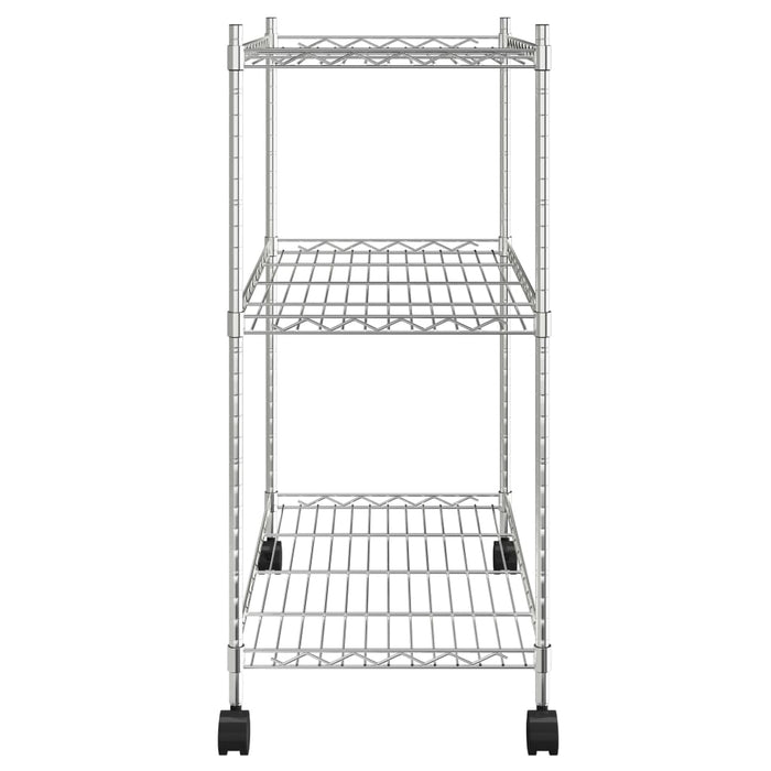 3-Tier Storage Rack With Wheels 60X35X81 Cm Chrome 150 Kg Txalxp