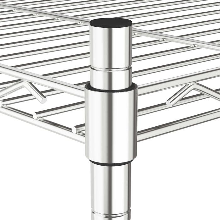 3-Tier Storage Rack With Wheels 60X35X81 Cm Chrome 150 Kg Txalxp