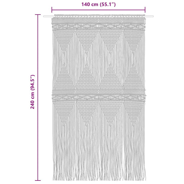 Macrame Curtain 140X240 Cm Cotton Txtkin