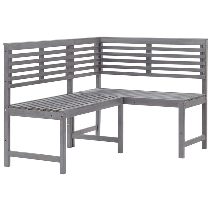 2 Piece Bistro Set Solid Acacia Wood Grey Tbpinlp