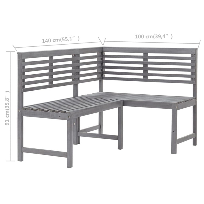 2 Piece Bistro Set Solid Acacia Wood Grey Tbpinlp