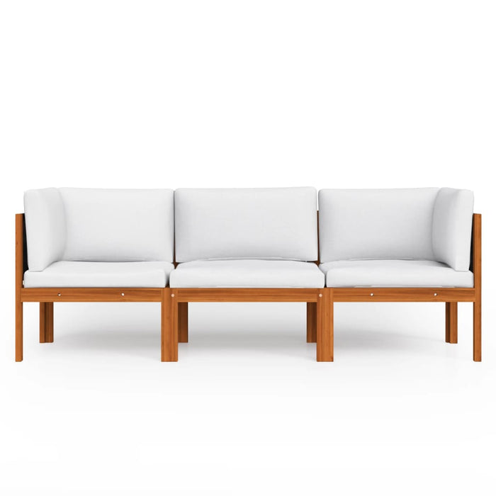 3-Seater Garden Sofa With Cushion Wood Acacia&Rope Tbpinnt