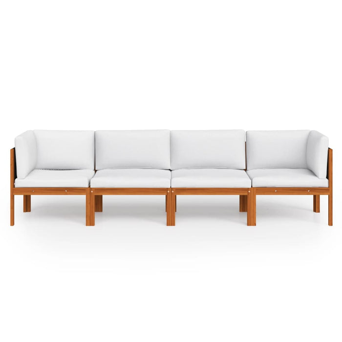 4-Seater Garden Sofa With Cushion Wood Acacia&Rope Tbpinna