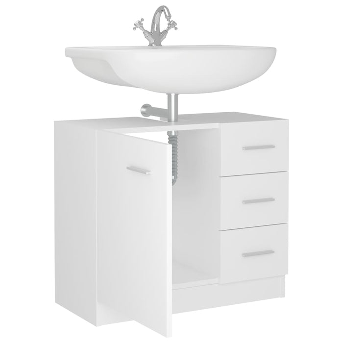Sink Cabinet White 63X30X54 Cm Engineered Wood Nbaona
