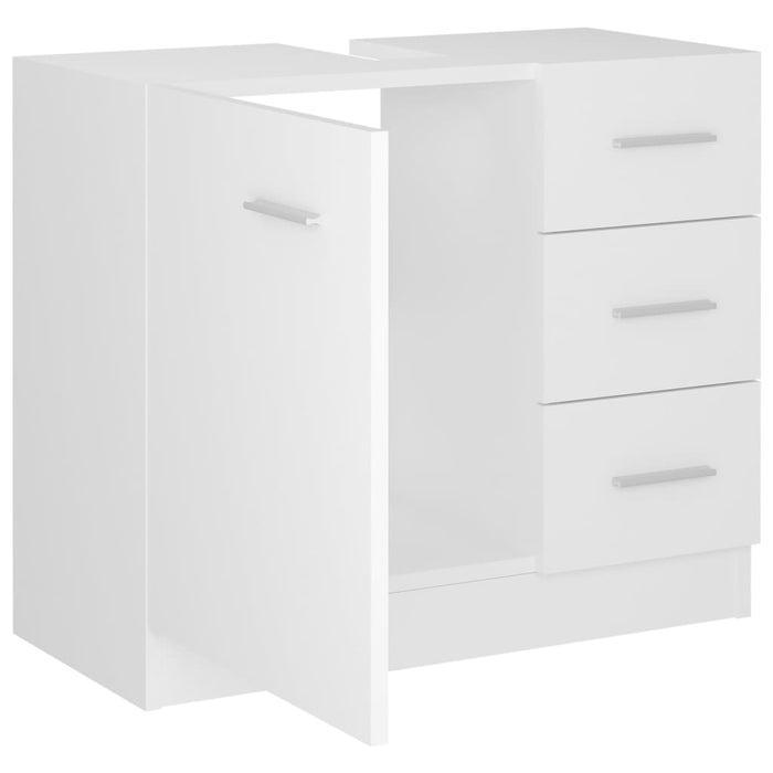 Sink Cabinet White 63X30X54 Cm Engineered Wood Nbaona