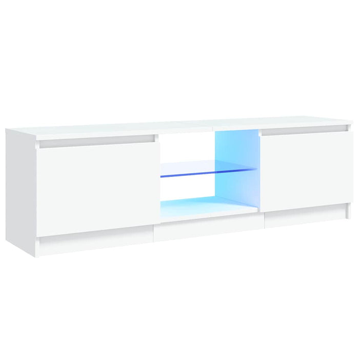 Tv Cabinet With Led Lights White 120X30X36 Cm Nbaxnt