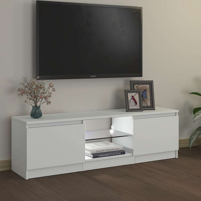 Tv Cabinet With Led Lights White 120X30X36 Cm Nbaxnt