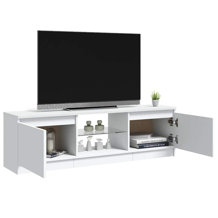 Tv Cabinet With Led Lights White 120X30X36 Cm Nbaxnt