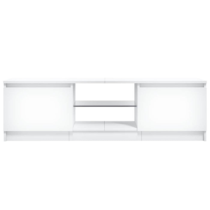 Tv Cabinet With Led Lights White 120X30X36 Cm Nbaxnt