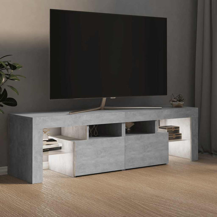 Tv Cabinet With Led Lights Concrete Grey 140X36.5X40 Cm Nbatln