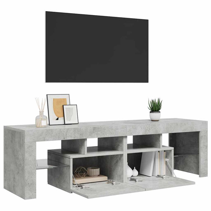 Tv Cabinet With Led Lights Concrete Grey 140X36.5X40 Cm Nbatln