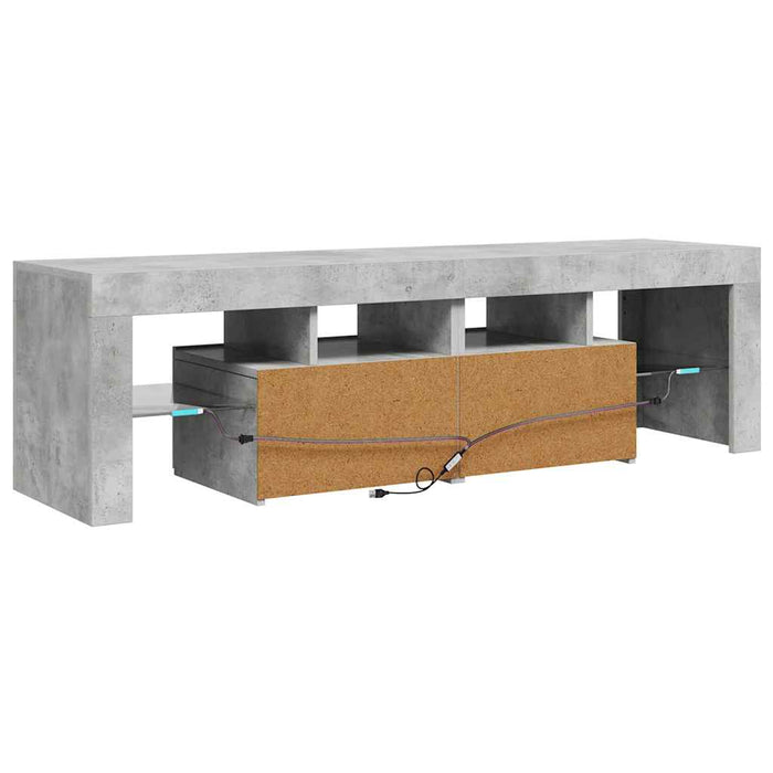 Tv Cabinet With Led Lights Concrete Grey 140X36.5X40 Cm Nbatln