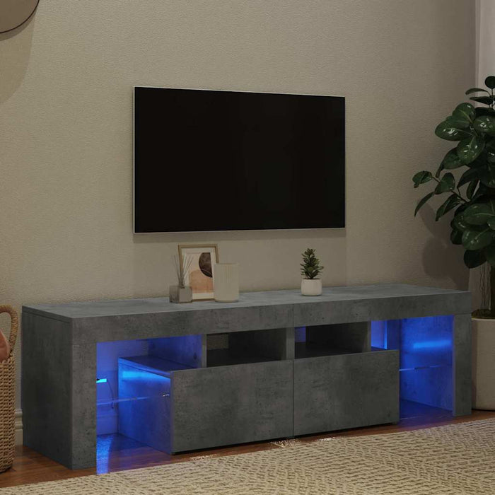 Tv Cabinet With Led Lights Concrete Grey 140X36.5X40 Cm Nbatln