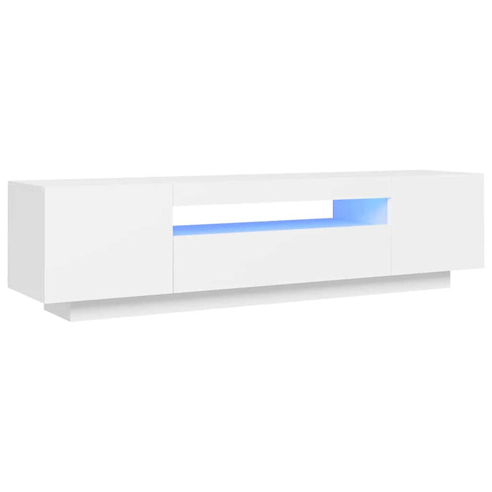 Tv Cabinet With Led Lights White 160X35X40 Cm Nbaaxi