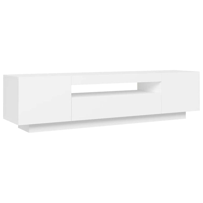 Tv Cabinet With Led Lights White 160X35X40 Cm Nbaaxi