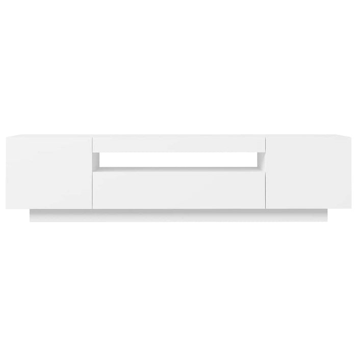 Tv Cabinet With Led Lights White 160X35X40 Cm Nbaaxi