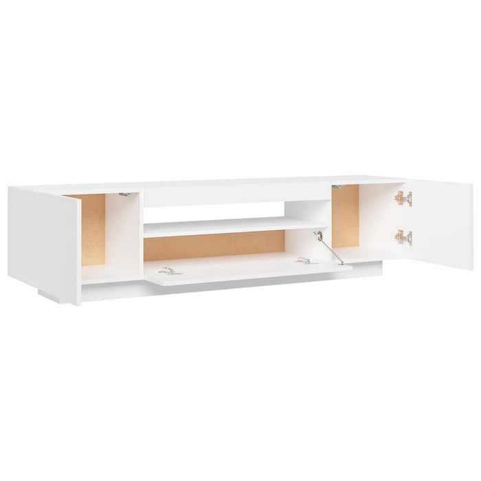 Tv Cabinet With Led Lights White 160X35X40 Cm Nbaaxi