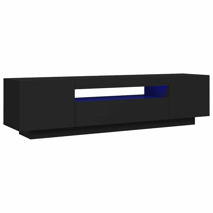 Tv Cabinet With Led Lights Black 160X35X40 Cm Nbaaxn