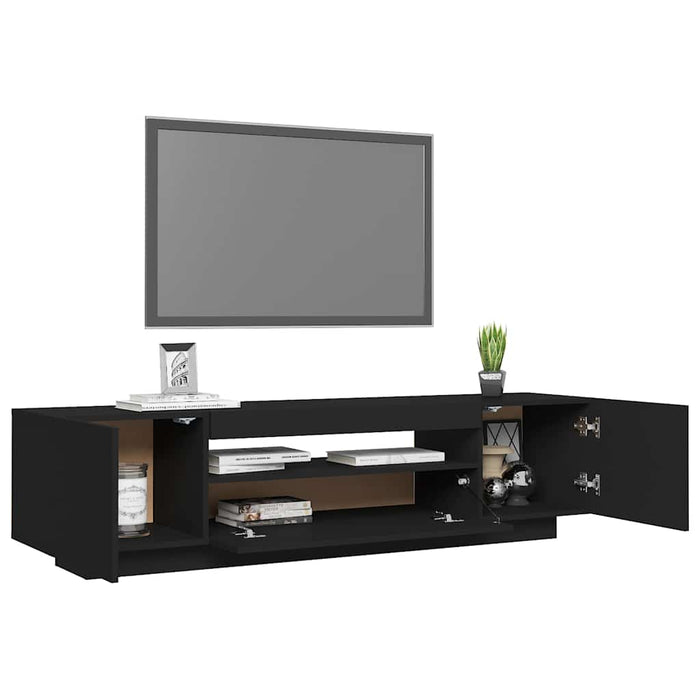 Tv Cabinet With Led Lights Black 160X35X40 Cm Nbaaxn