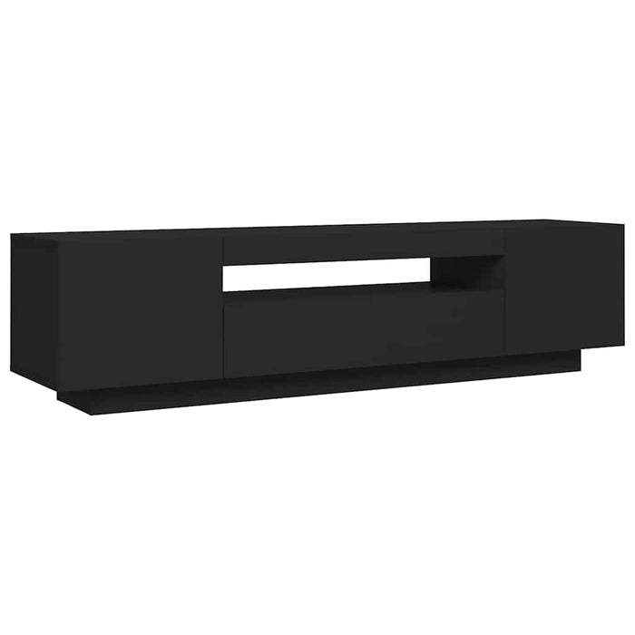 Tv Cabinet With Led Lights Black 160X35X40 Cm Nbaaxn