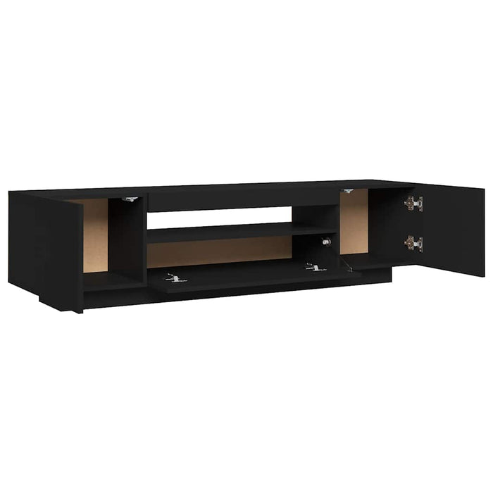 Tv Cabinet With Led Lights Black 160X35X40 Cm Nbaaxn