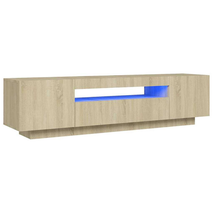 Tv Cabinet With Led Lights Sonoma Oak 160X35X40 Cm Nbaatb
