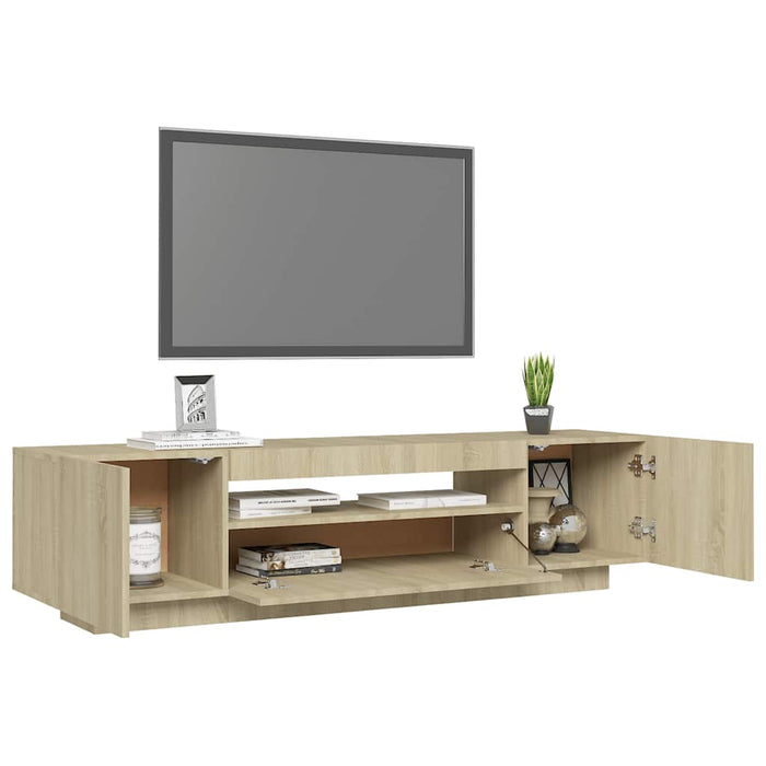 Tv Cabinet With Led Lights Sonoma Oak 160X35X40 Cm Nbaatb