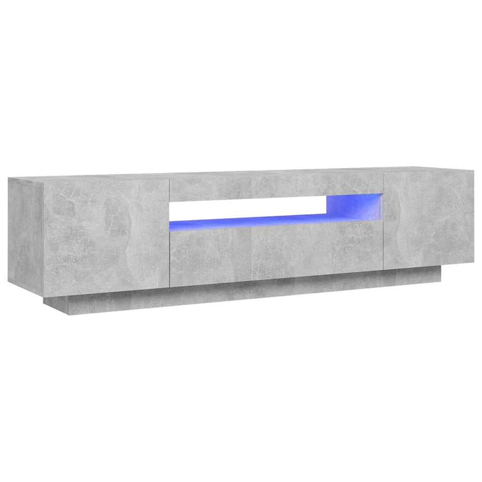 Tv Cabinet With Led Lights Concrete Grey 160X35X40 Cm Nbaato