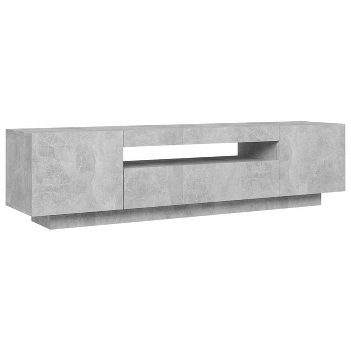 Tv Cabinet With Led Lights Concrete Grey 160X35X40 Cm Nbaato