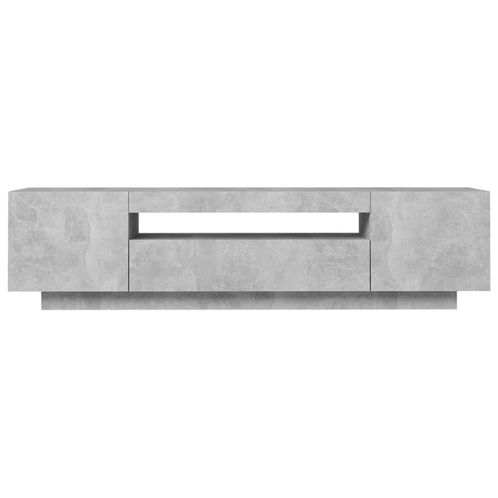 Tv Cabinet With Led Lights Concrete Grey 160X35X40 Cm Nbaato