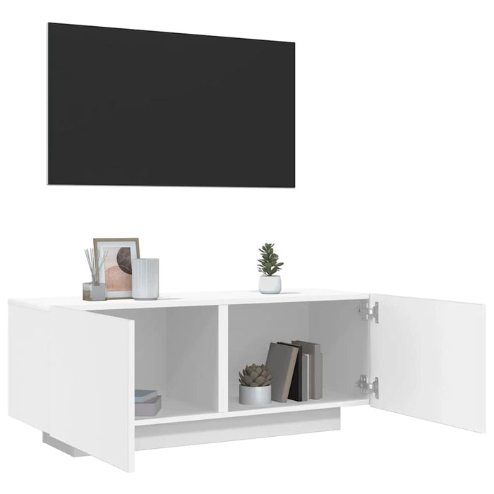 Tv Cabinet White 100X35X40 Cm Engineered Wood Nbaatl