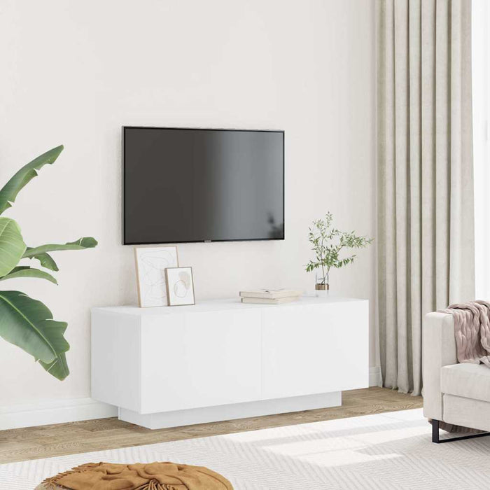 Tv Cabinet White 100X35X40 Cm Engineered Wood Nbaatl