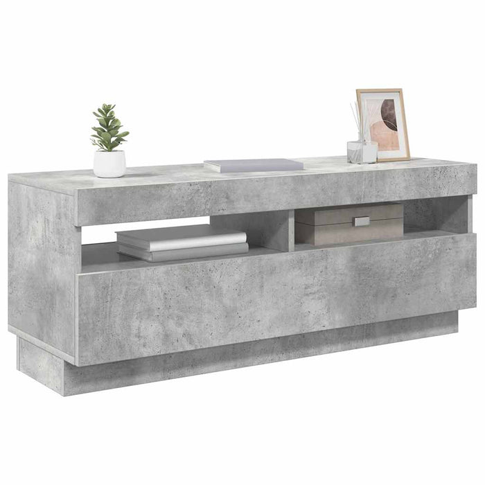 Tv Cabinet With Led Lights Concrete Grey 100X35X40 Cm Nbaapn