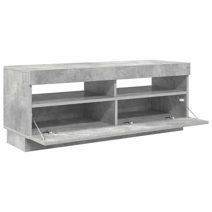 Tv Cabinet With Led Lights Concrete Grey 100X35X40 Cm Nbaapn