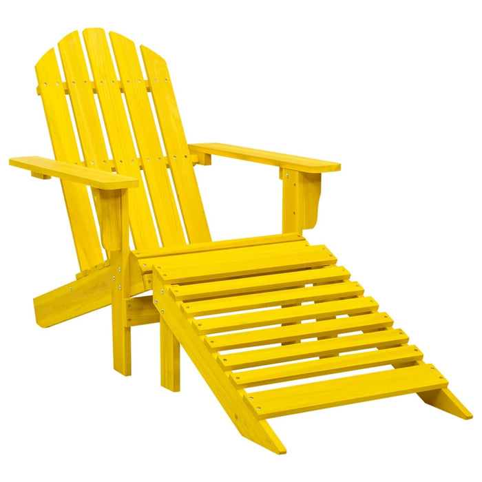 Garden Adirondack Chair With Ottoman Solid Fir Wood Yellow Topnla