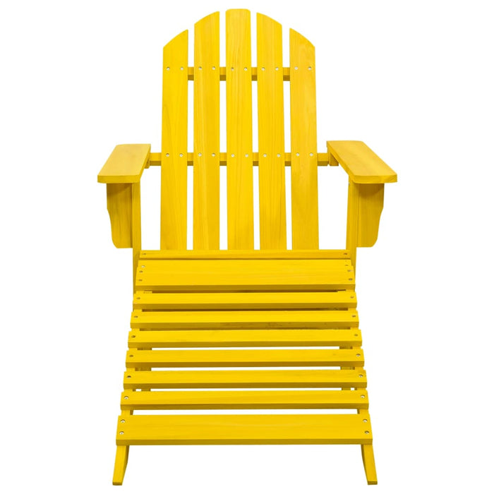 Garden Adirondack Chair With Ottoman Solid Fir Wood Yellow Topnla