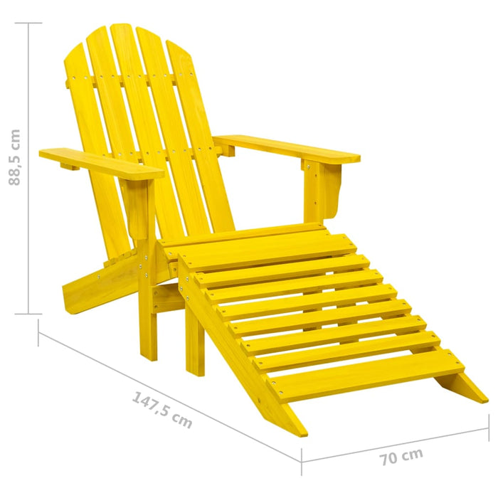 Garden Adirondack Chair With Ottoman Solid Fir Wood Yellow Topnla