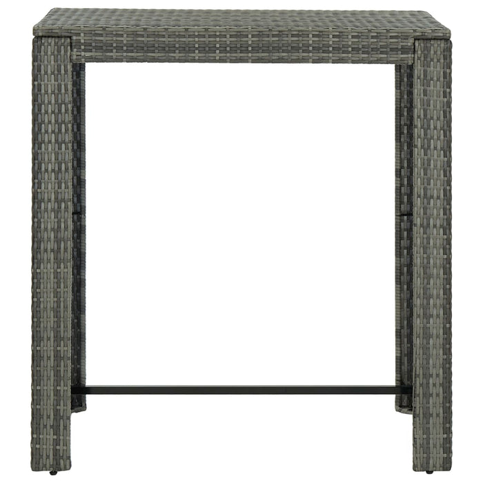 7 Piece Garden Bar Set With Cushions Poly Rattan Grey Tblainp