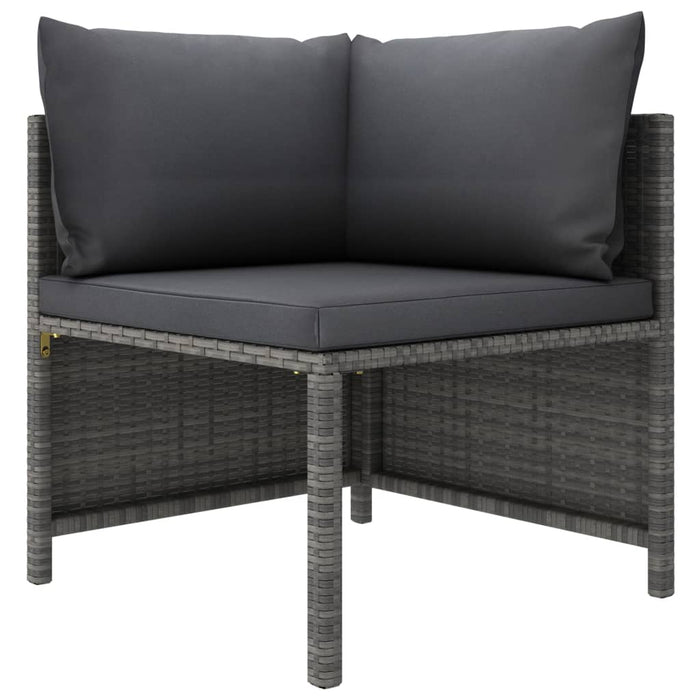 7 Piece Garden Lounge Set With Cushions Poly Rattan Grey Tbpkilo