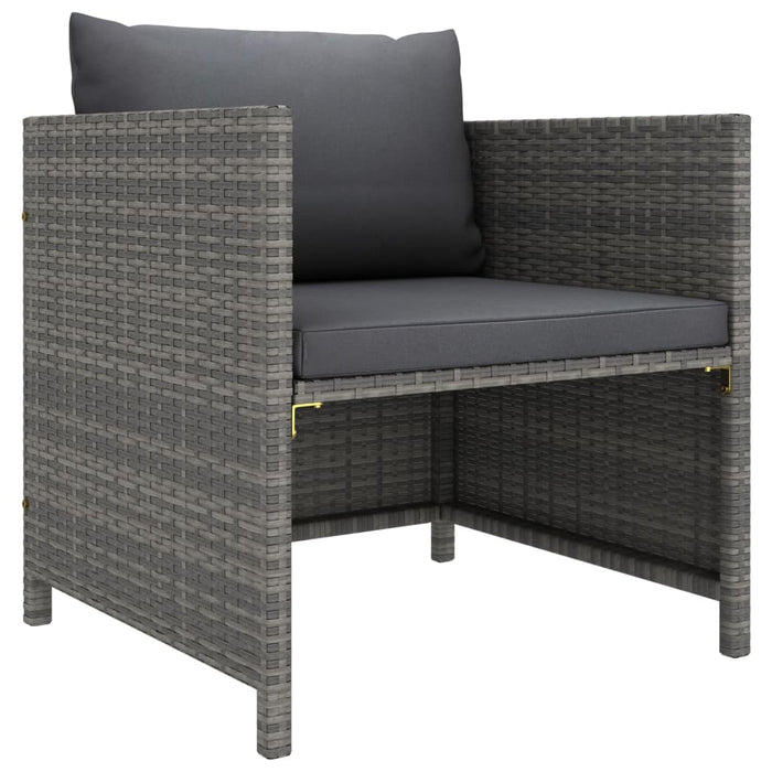 7 Piece Garden Lounge Set With Cushions Poly Rattan Grey Tbpkilo