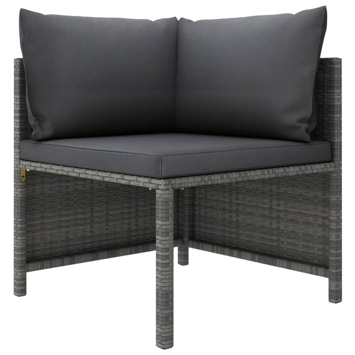 9 Piece Garden Lounge Set With Cushions Poly Rattan Grey Tbpkiit