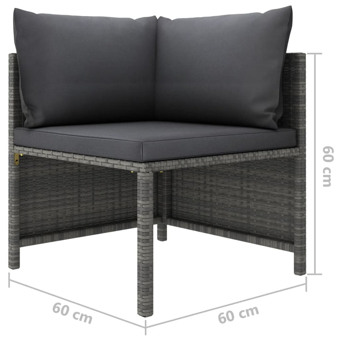 9 Piece Garden Lounge Set With Cushions Poly Rattan Grey Tbpkiit