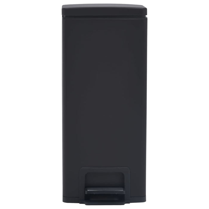 Dustbin With Pedal Anti-Fingerprint 30L Black Stainless Steel Oakpit