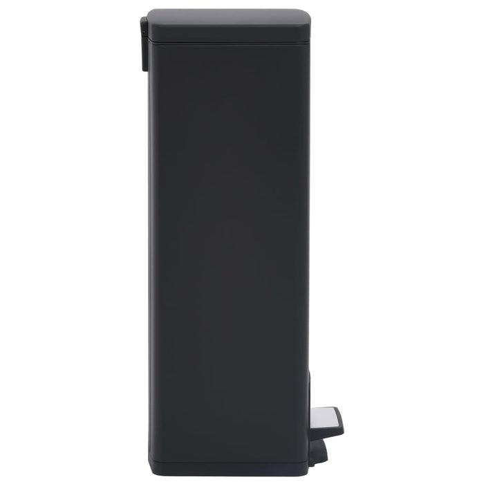 Dustbin With Pedal Anti-Fingerprint 30L Black Stainless Steel Oakpit