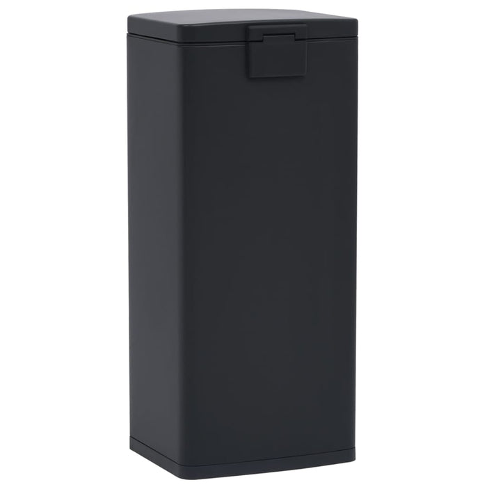 Dustbin With Pedal Anti-Fingerprint 30L Black Stainless Steel Oakpit