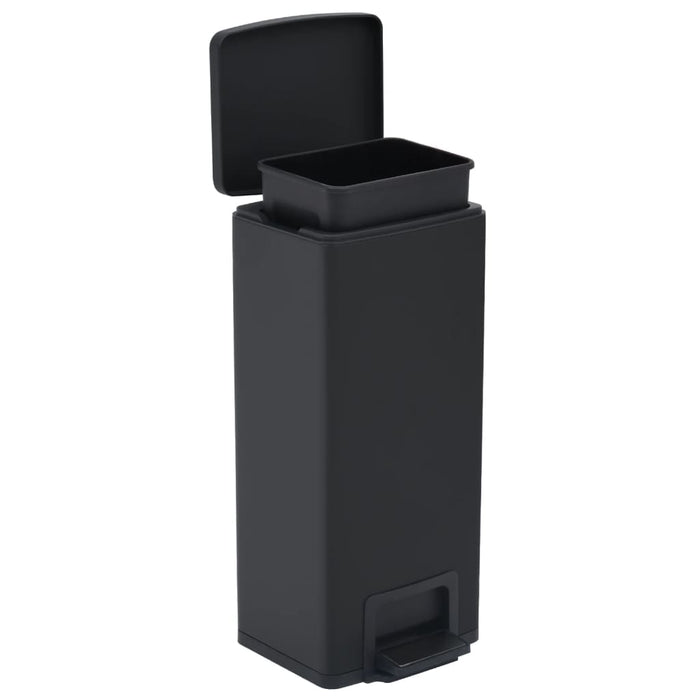 Dustbin With Pedal Anti-Fingerprint 30L Black Stainless Steel Oakpit