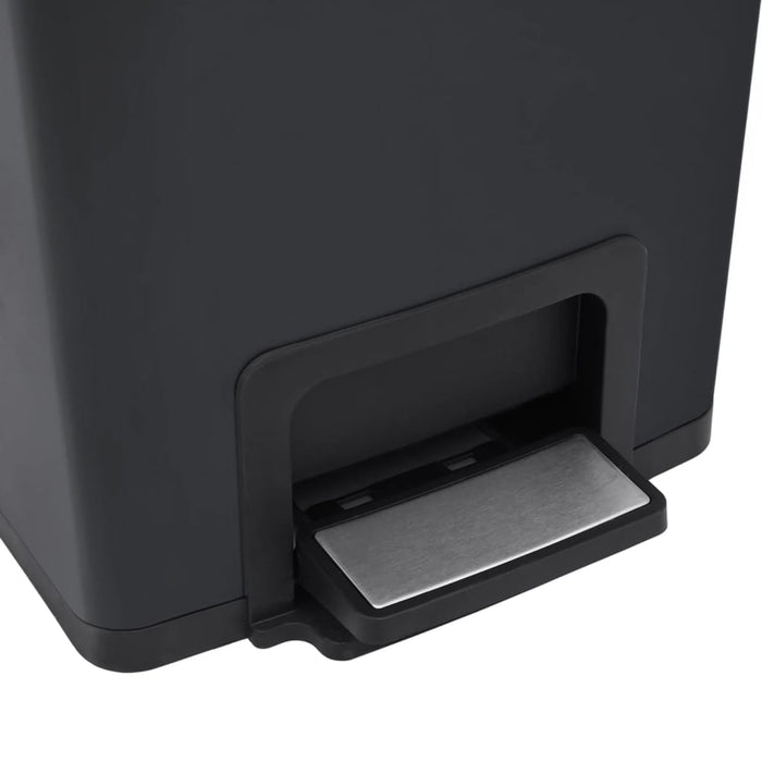 Dustbin With Pedal Anti-Fingerprint 30L Black Stainless Steel Oakpit