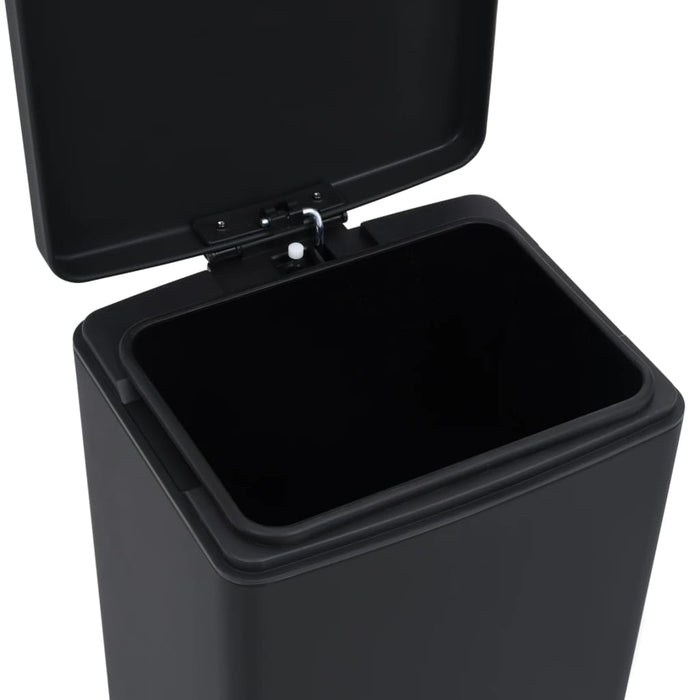 Dustbin With Pedal Anti-Fingerprint 30L Black Stainless Steel Oakpit