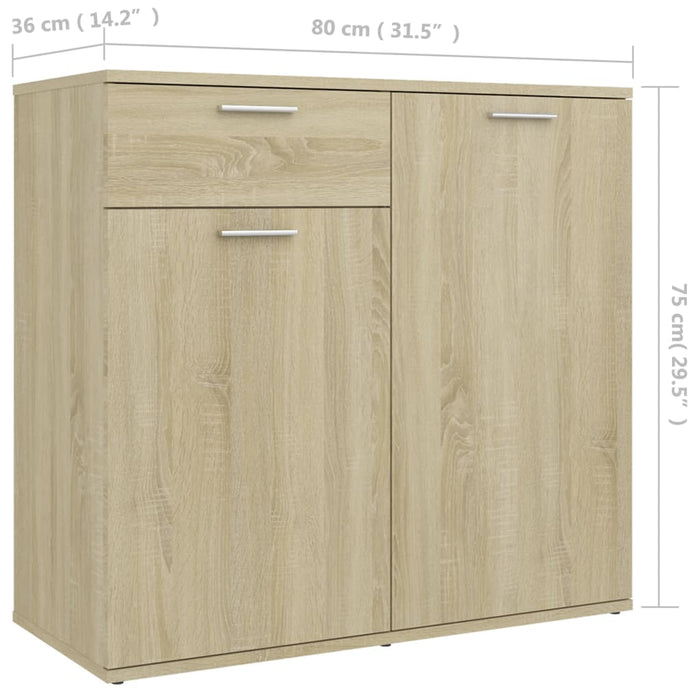 Sideboard Sonoma Oak 80X36X75 Cm Engineered Wood Nbpiit